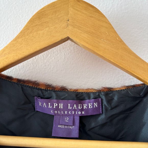 Ralph Lauren Purple Label Sleeveless Leopard Print Lamb Shearling Dress Size 12 - Picture 4 of 8
